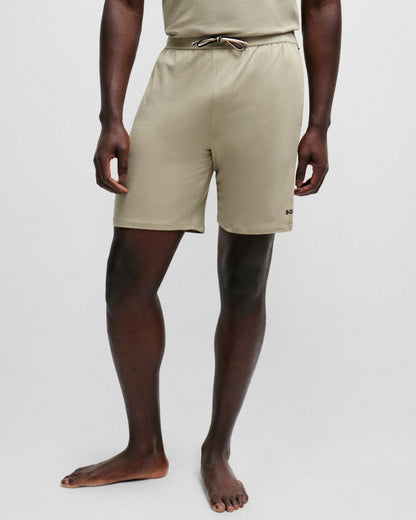 BOSS Orange Unique Mens Stretch-Cotton Pyjama Shorts with Logo Print