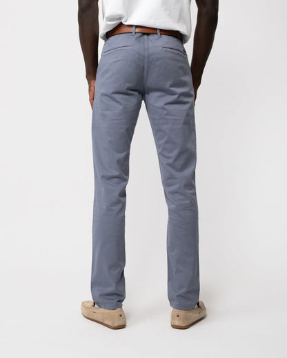BOSS Orange Mens Slim Fit Chinos in Stretch-Cotton Satin - Navy 415