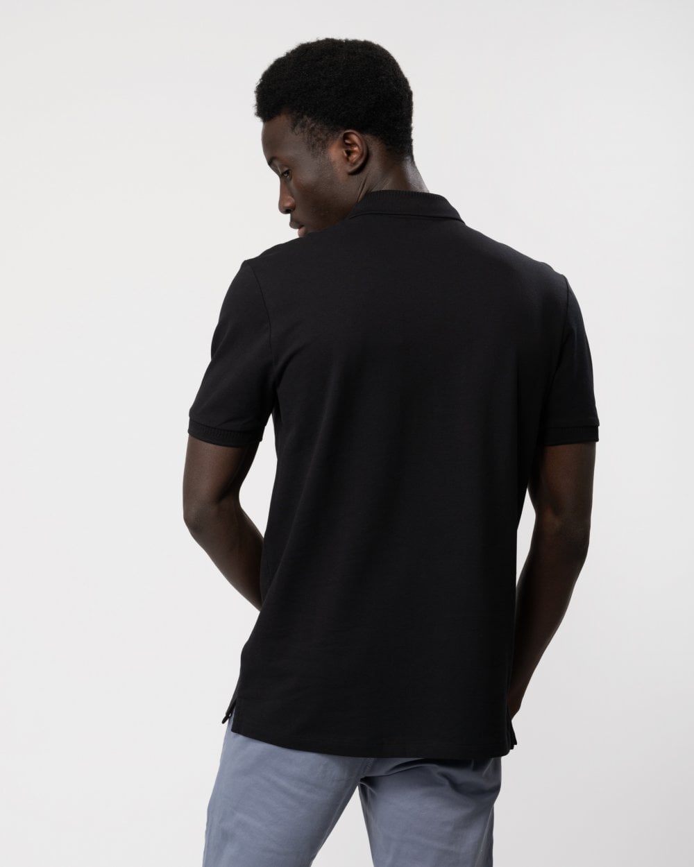 HUGO Dereso232 Mens Cotton-Piqué Slim-Fit Polo Shirt - Black 001