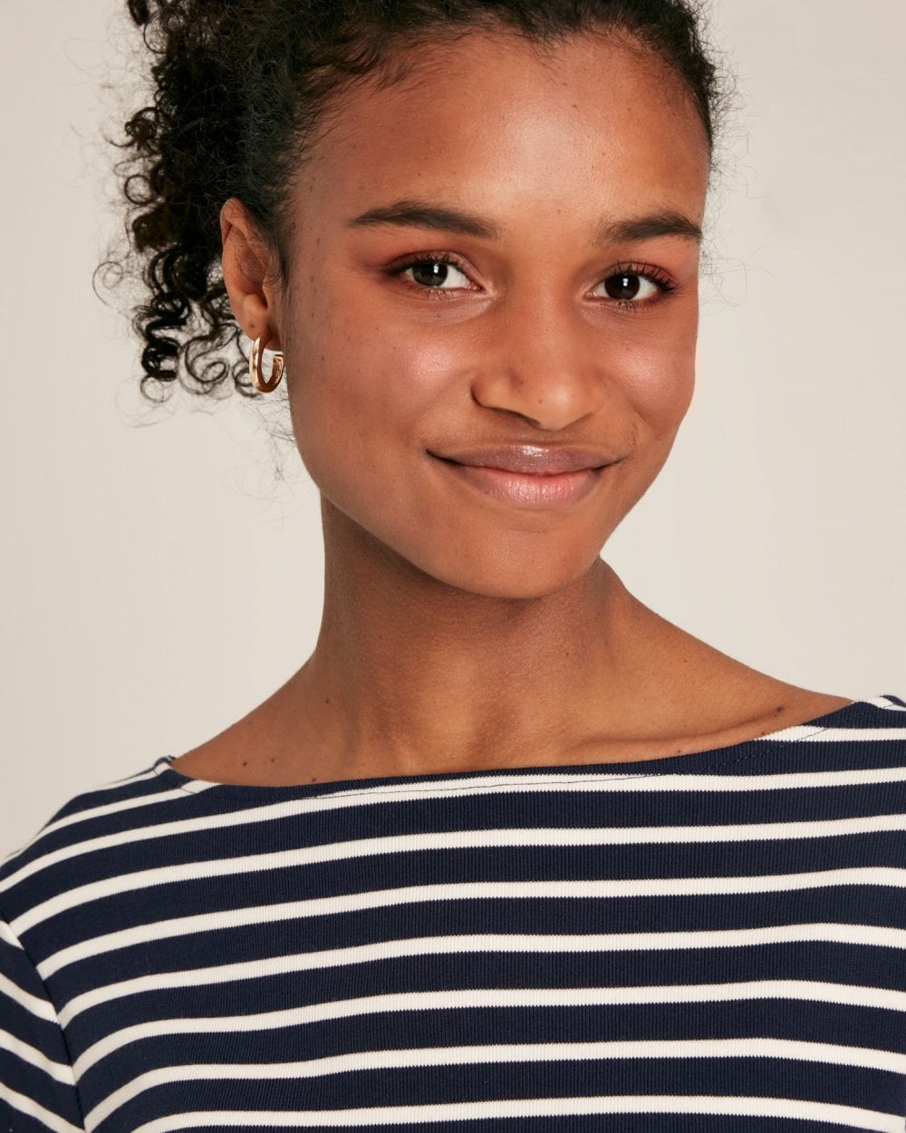 Joules New Harbour Womens Striped Breton Top - Navy Cream Stripe