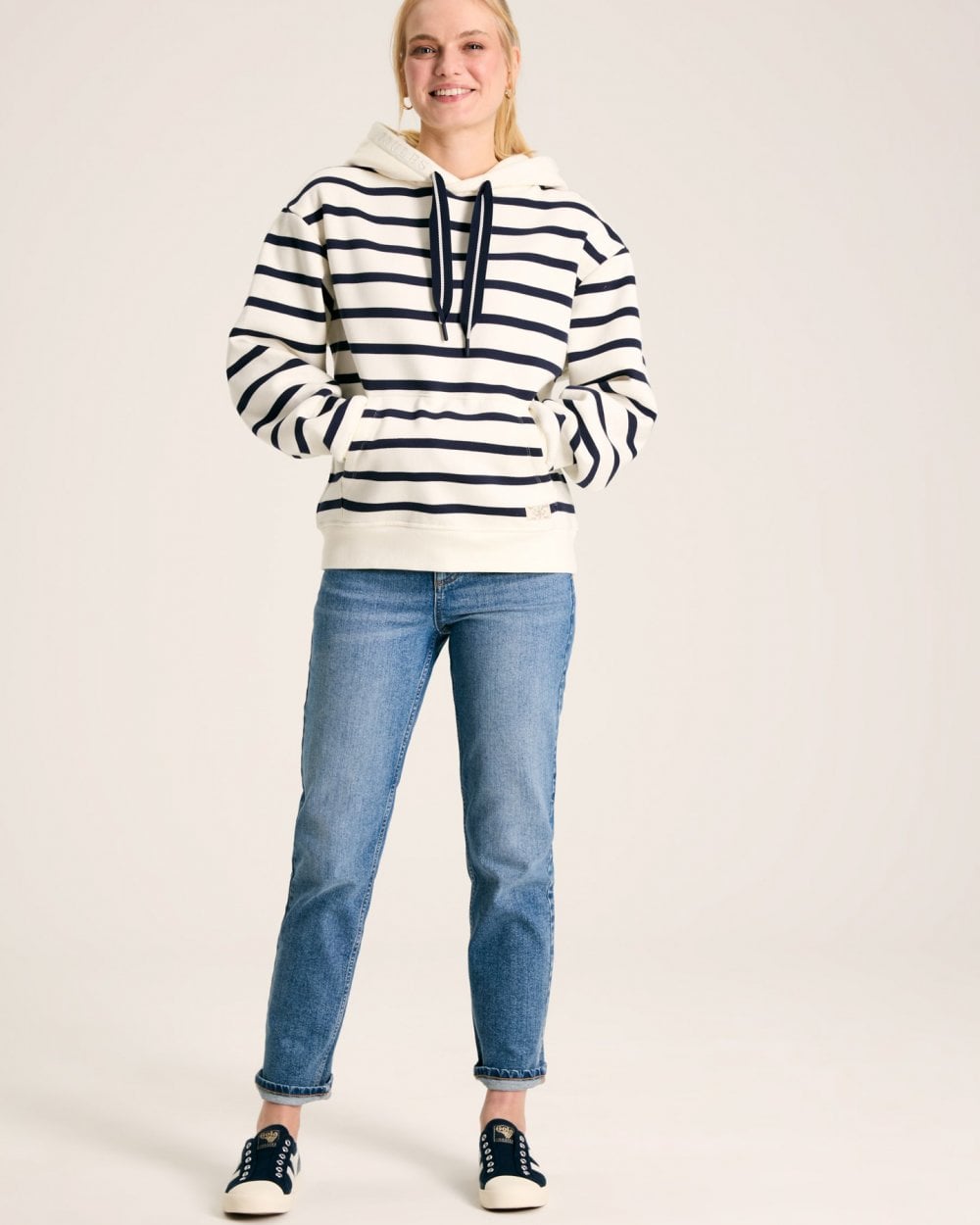 Joules Milbourne Womens Pullover Hoodie - French Navy Stripe