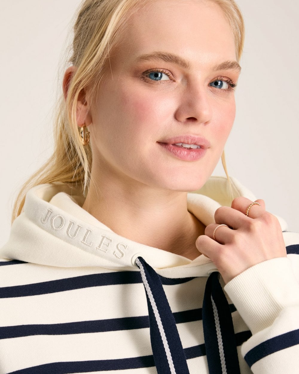 Joules Milbourne Womens Pullover Hoodie - French Navy Stripe