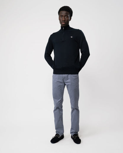 GANT Mens Classic Cotton Half Zip Jumper - 433 Evening Blue