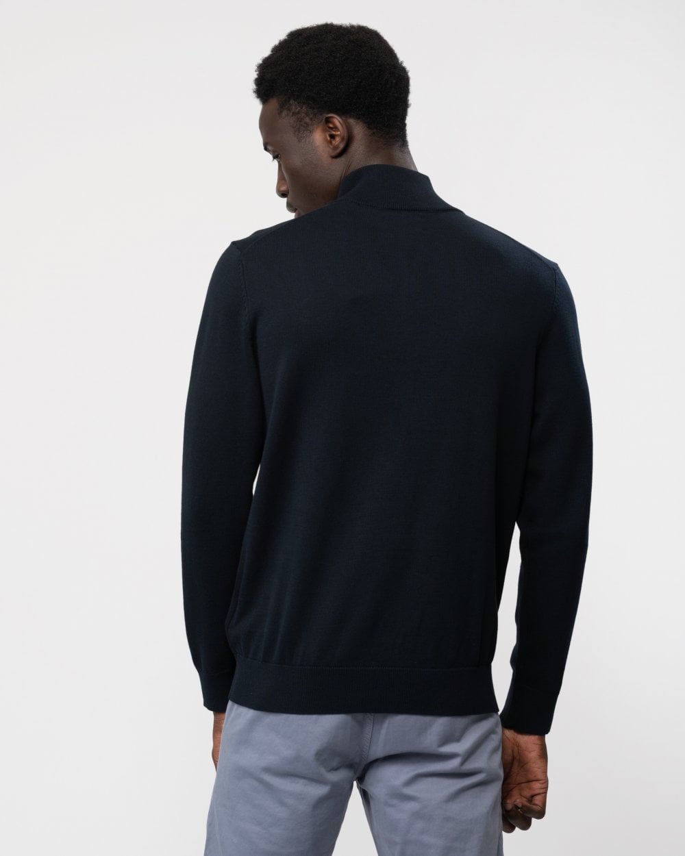 GANT Mens Classic Cotton Half Zip Jumper - 433 Evening Blue