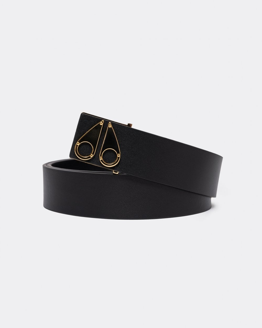 Moose Knuckles Mens Gold Logo Icon Belt