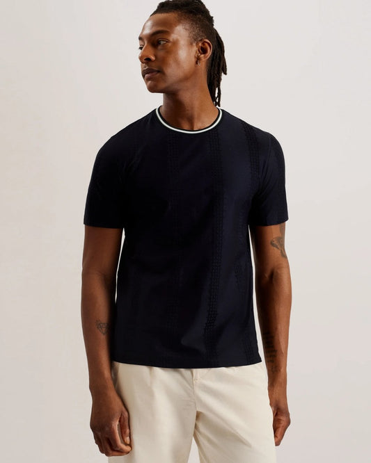 Ted Baker Ted Baker Rousel Mens Slim Fit Slim Fit Jacquard Striped T-Shirt