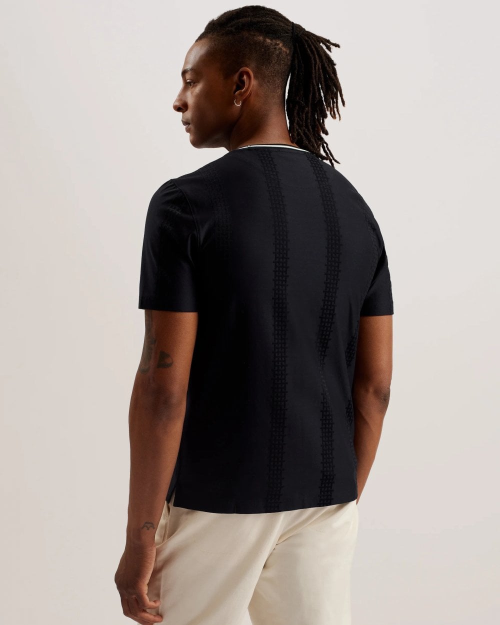 Ted Baker Ted Baker Rousel Mens Slim Fit Slim Fit Jacquard Striped T-Shirt