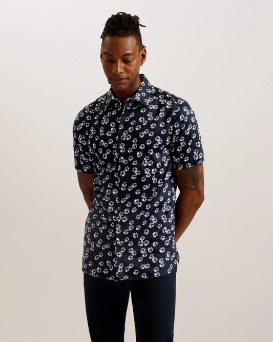 Ted Baker Ted Baker Alfanso Mens Floral Print Short Sleeve Shirt