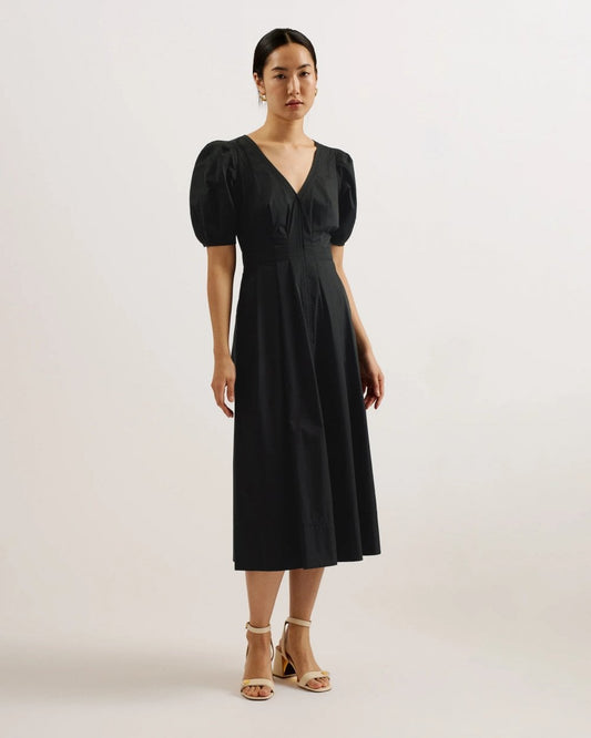 Ted Baker Ledra Womens Puff Sleeve Midi Dress