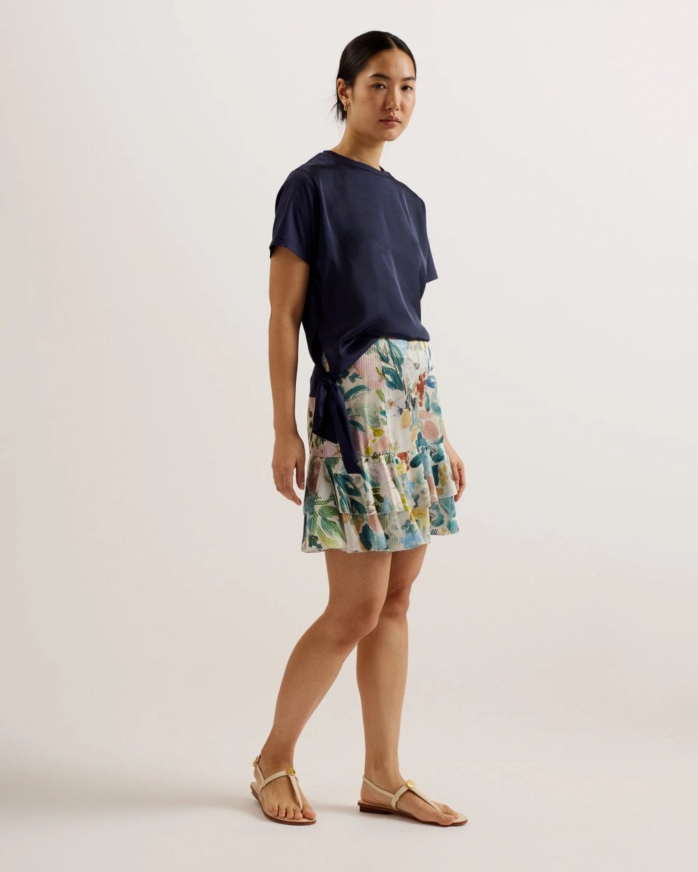 Ted Baker Pragsea Womens Tiered Mini Skirt With Slits