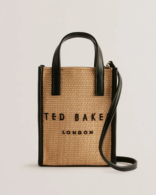 Ted Baker Paulii Womens Faux Raffia Mini Icon Bag