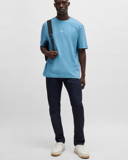 BOSS Orange TChup Mens Crew Neck Small Logo T-Shirt - Open Blue 486