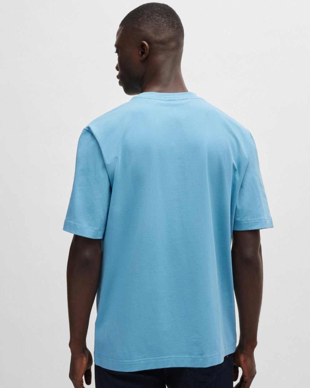 BOSS Orange TChup Mens Crew Neck Small Logo T-Shirt - Open Blue 486