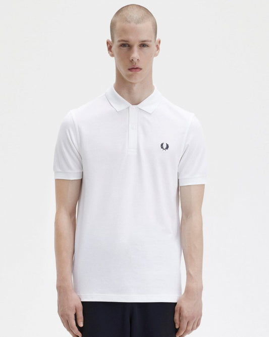 Fred Perry Mens Plain Signature Polo Shirt NOS - White 100