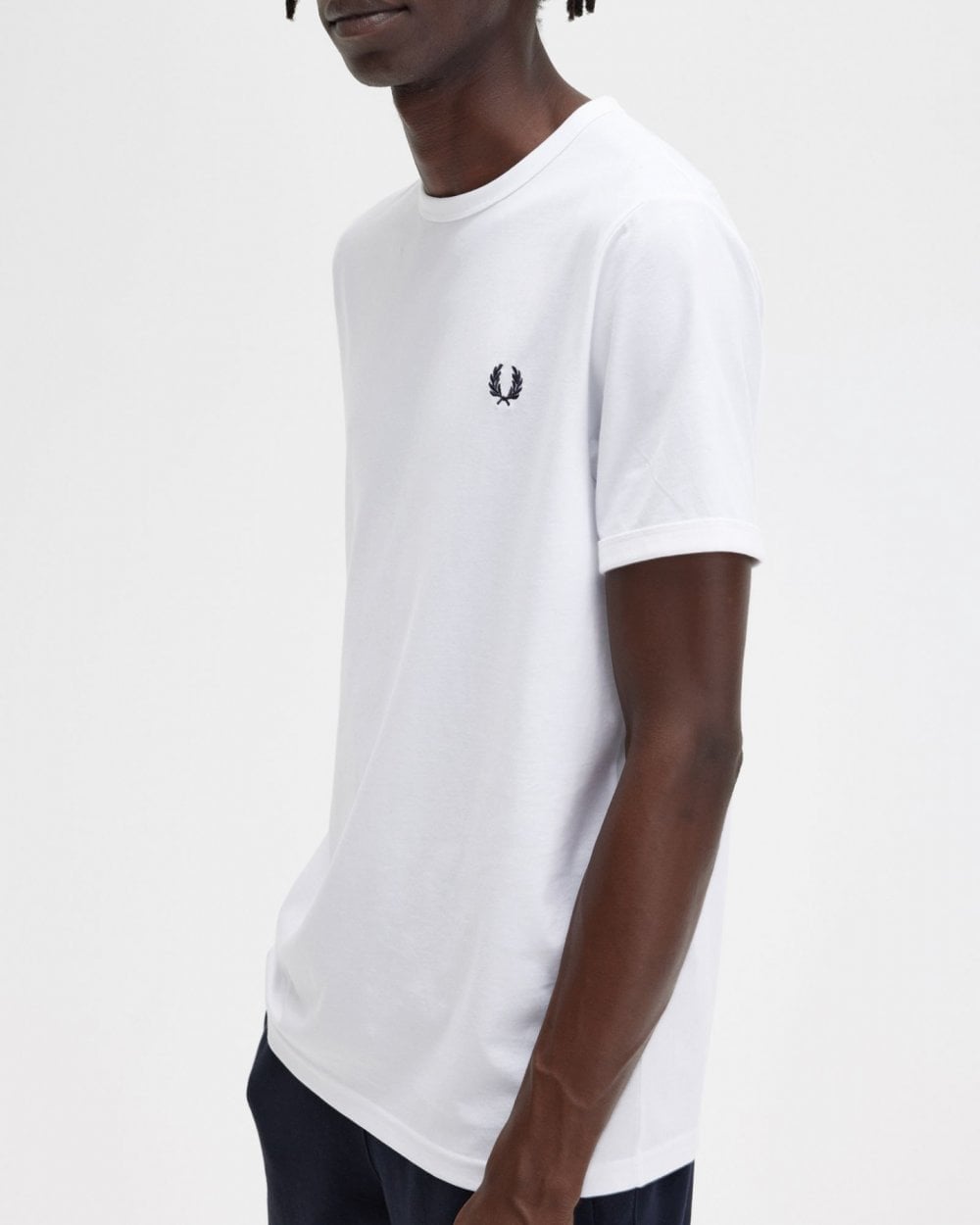 Fred Perry Mens Ringer T-Shirt NOS - White 100