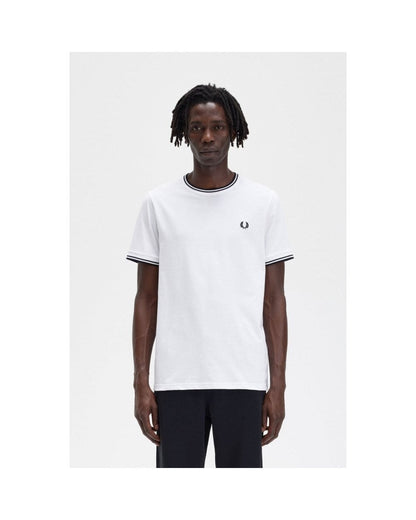 Fred Perry Mens Twin Tipped T-Shirt NOS - White 100