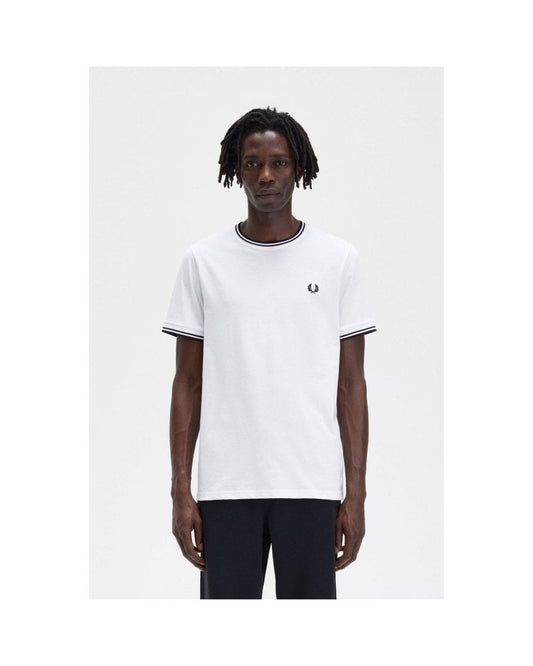 Fred Perry Mens Twin Tipped T-Shirt NOS - White 100