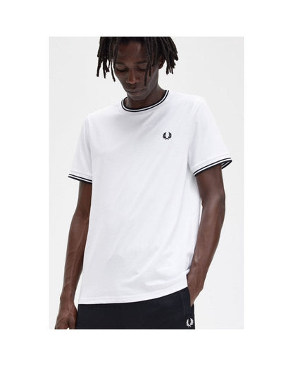 Fred Perry Mens Twin Tipped T-Shirt NOS - White 100