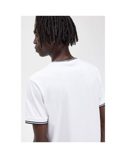 Fred Perry Mens Twin Tipped T-Shirt NOS - White 100