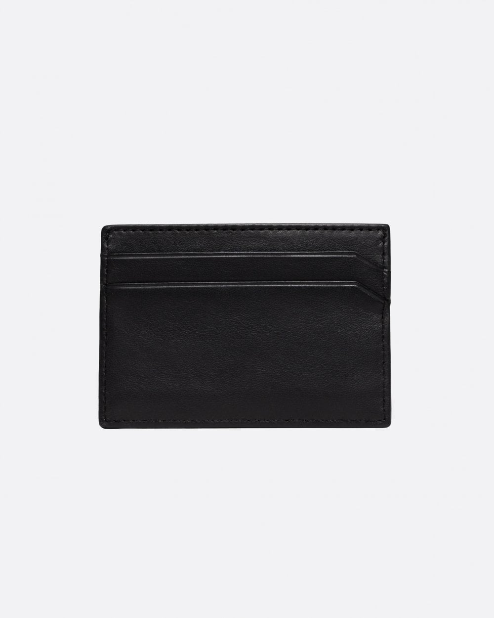 HUGO Tibby Nappa Leather Card Holder with Stacked Logo