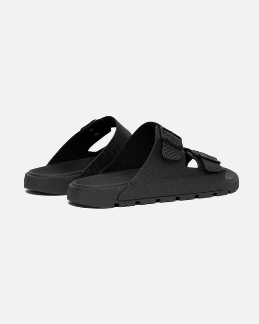 BOSS Orange Surfley Mens Twin-Strap Sandals - Black 001