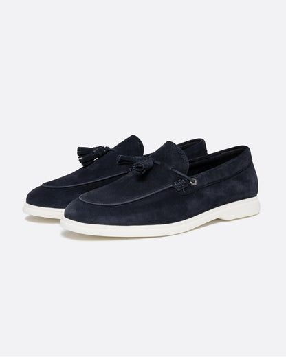 BOSS Orange Sienne Men Suede Slip-On Loafers with Tassel Trim