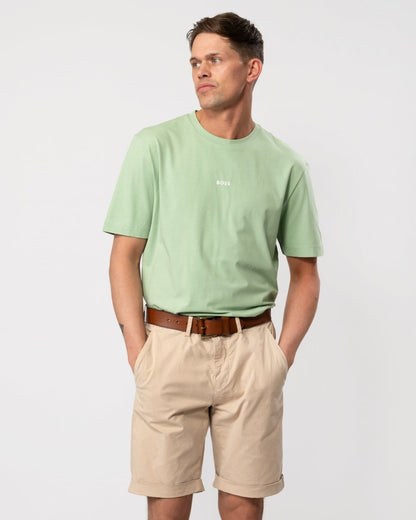 BOSS Orange TChup Mens Crew Neck Small Logo T-Shirt - Open Green 372