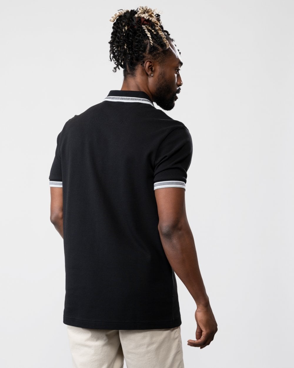 BOSS Green Paddy Contrast Mens Polo NOS - Black 001