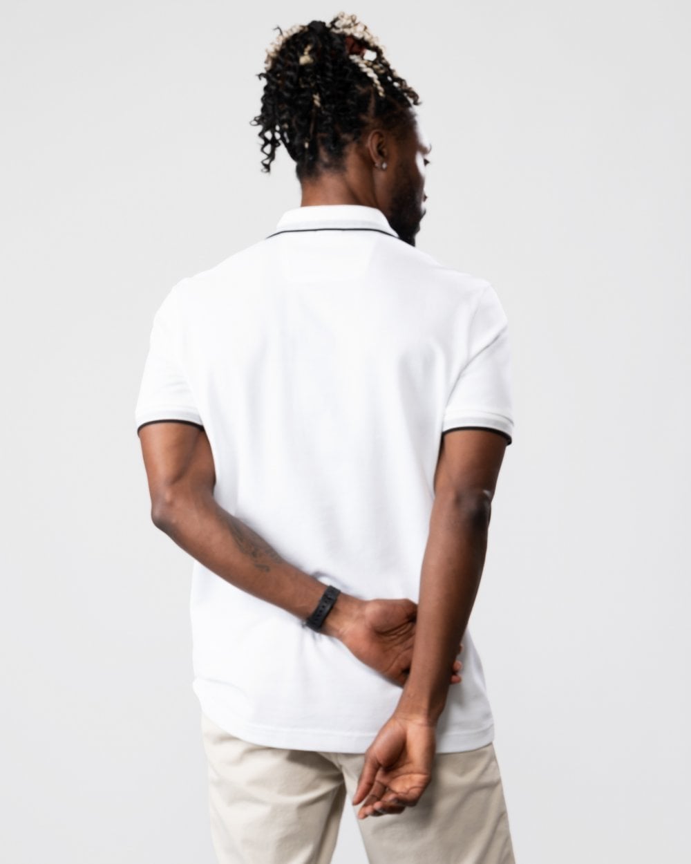 BOSS Green Paddy Contrast Mens Polo NOS - White 100