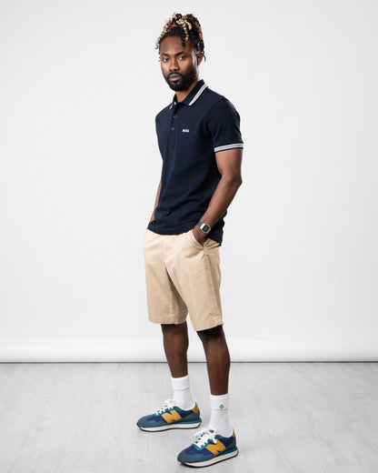 BOSS Green Paddy Contrast Mens Polo NOS - Dark Blue 402