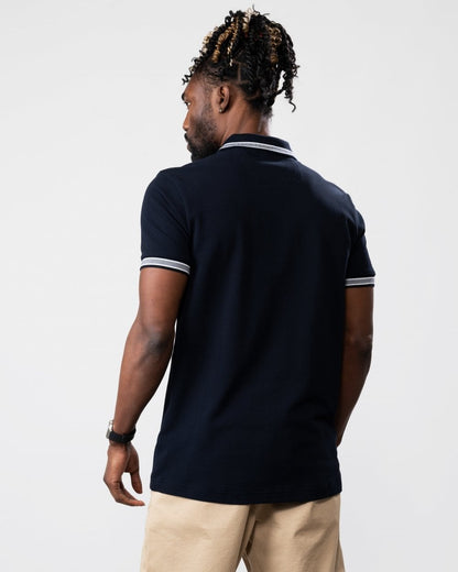 BOSS Green Paddy Contrast Mens Polo NOS - Dark Blue 402