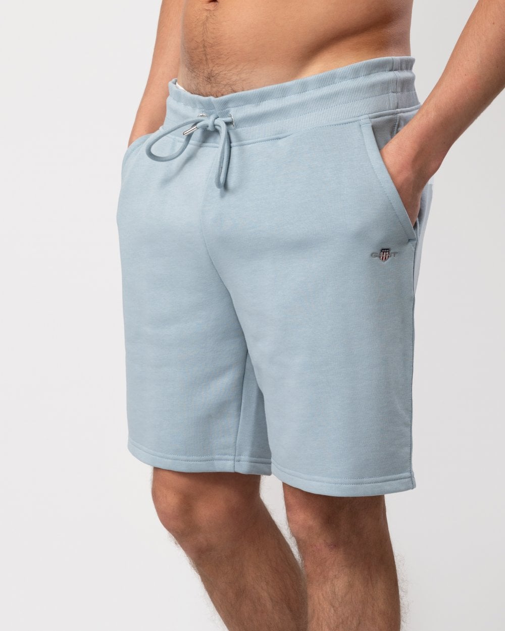 GANT Regular Fit Shield Logo Sweat Shorts - 474 Dove Blue
