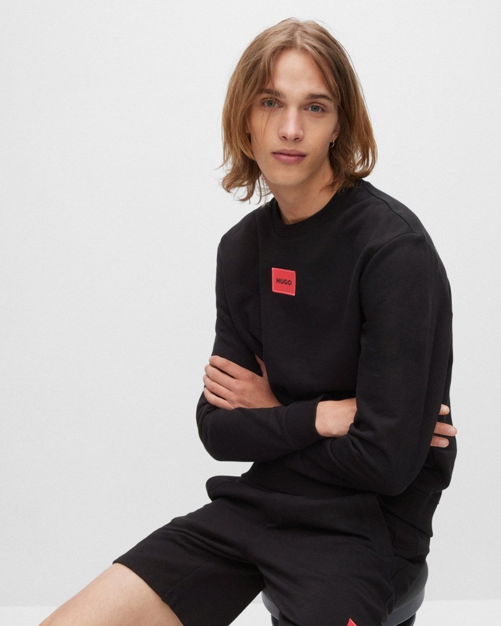 HUGO HUGO Diragol212 Label Logo Mens Sweatshirt NOS