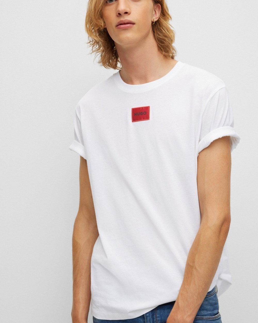 HUGO Diragolino212 Label Logo Mens T-Shirt NOS - White 100