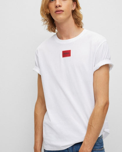 HUGO Diragolino212 Label Logo Mens T-Shirt NOS - White 100