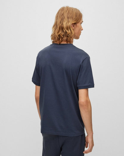 HUGO Diragolino212 Label Logo Mens T-Shirt NOS - Dark Blue 405