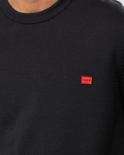 HUGO San Cassius Mens Crew Neck Sweater NOS - Black 001