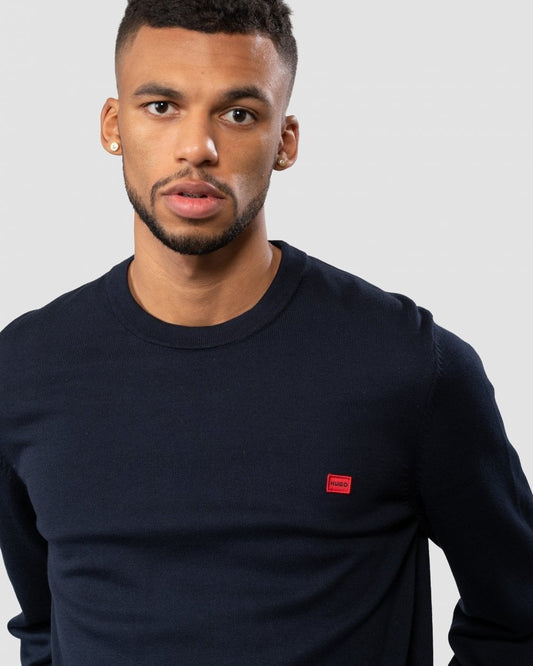 HUGO San Cassius Mens Crew Neck Sweater NOS - Navy 410