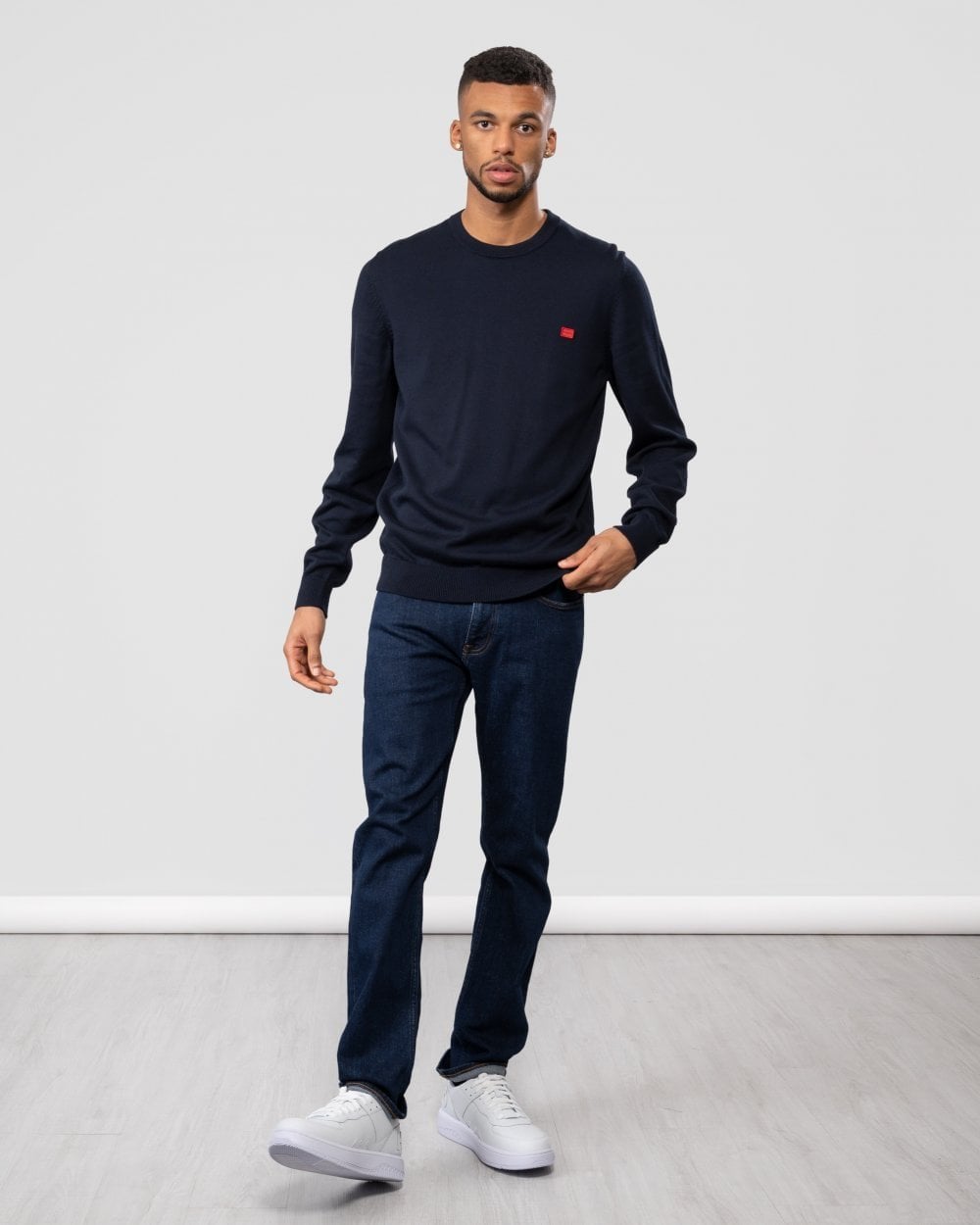 HUGO San Cassius Mens Crew Neck Sweater NOS - Navy 410