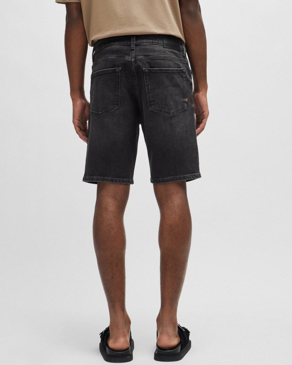 BOSS Orange BOSS Orange Re.Maine Mens Regular Fit Shorts in Dark Grey Comfort-Stretch Denim 