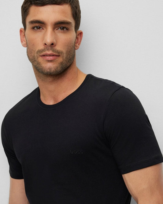 BOSS Orange 3 Pack Classic Regular Fit Crew Neck Mens T-Shirts NOS - Black 001