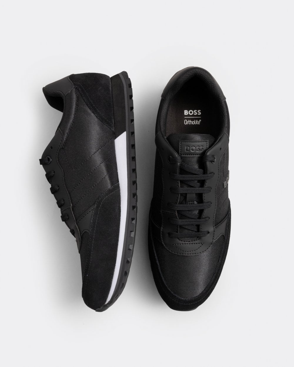 BOSS Orange Parkour L Mens Running Style Trainers In Mixed Materials With Logo Details NOS - Black 001