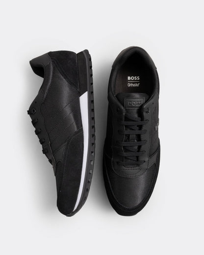 BOSS Orange Parkour L Mens Running Style Trainers In Mixed Materials With Logo Details NOS - Black 001