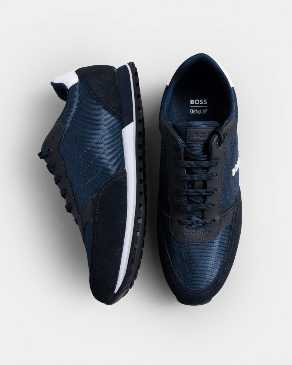 BOSS Orange Parkour L Mens Running Style Trainers In Mixed Materials With Logo Details NOS - Dark Blue 401