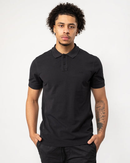 BOSS Orange Prime Mens Cotton-Piqué Polo Shirt with Logo Print NOS - Black 001