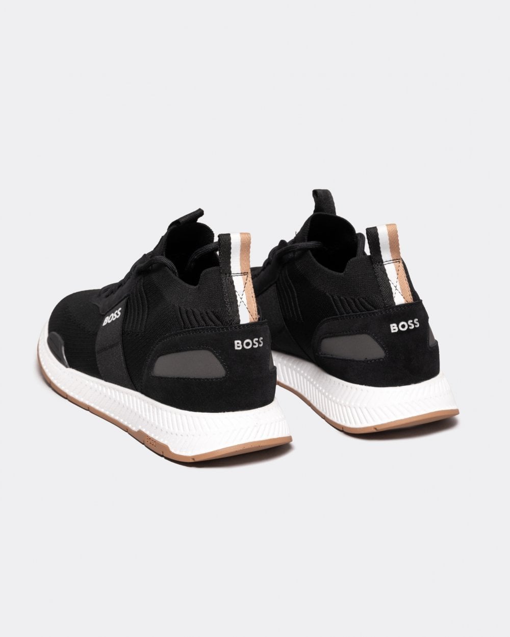 BOSS Orange Titanium_Runn Mens Structured-Knit Sock Trainers With Branding NOS - Charcoal 014
