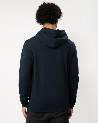 BOSS Orange Wetalk Mens Pullover Hoodie With Logo Patch NOS - Dark Blue 404