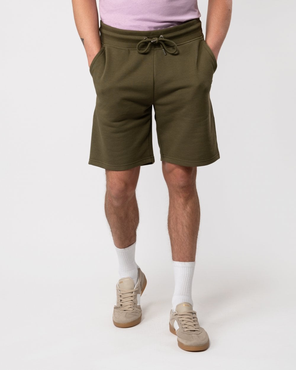 GANT Regular Fit Shield Logo Sweat Shorts - 301 Juniper Green