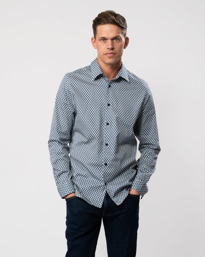 Ted Baker Ted Baker Laceby Mens Long Sleeve Geometric Print Shirt