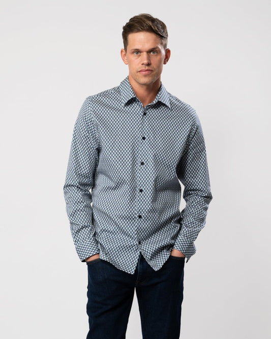 Ted Baker Ted Baker Laceby Mens Long Sleeve Geometric Print Shirt